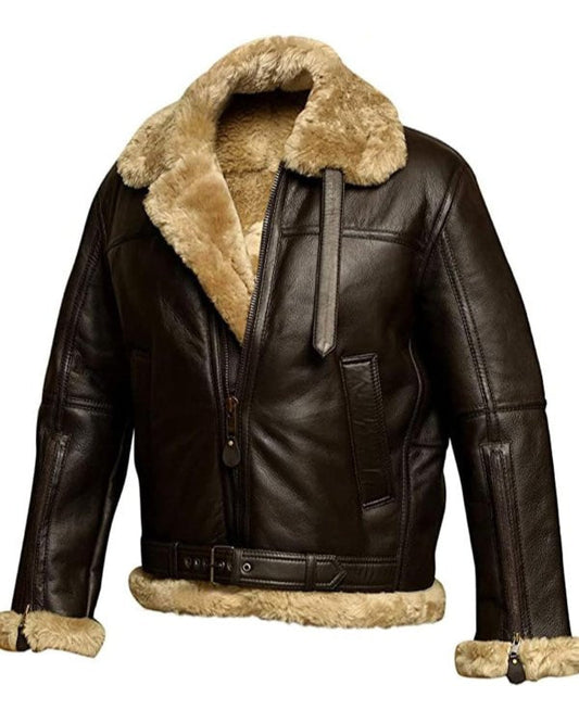 Aiden | Klassische Shearling-Lederjacke