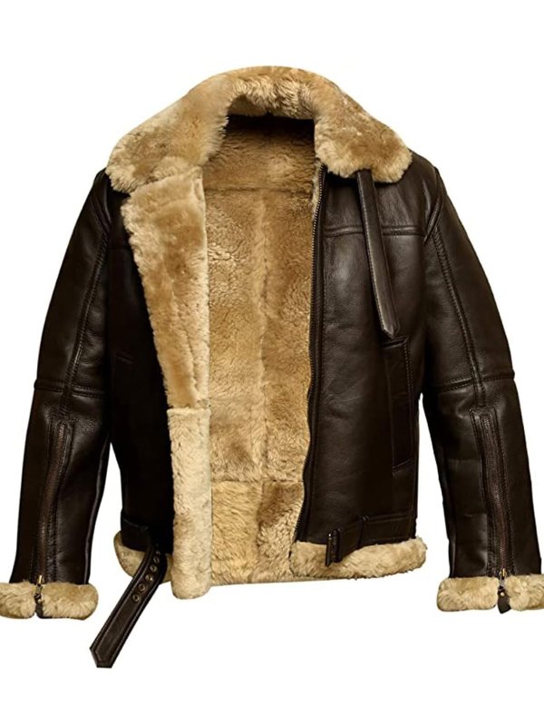 Aiden | Klassische Shearling-Lederjacke