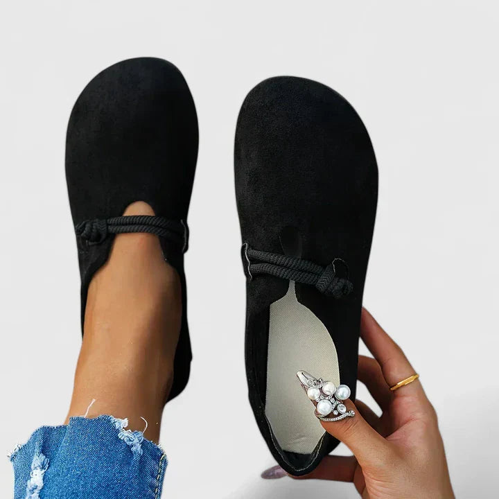 Isie |Slipper aus Wildleder mit Kordelknoten