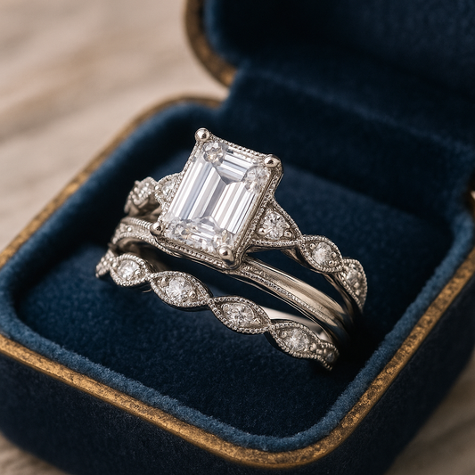 Vintage Silberner Glänzender Schicht-Ring