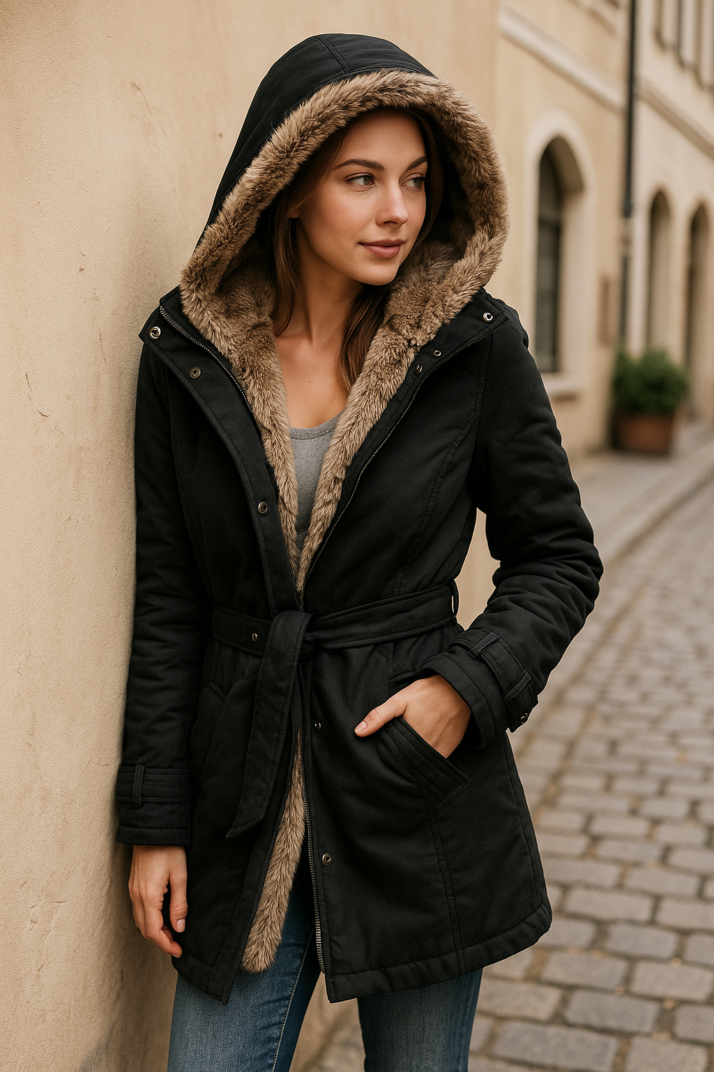 Mikash – Gemütlicher Mantel mit Fellfutter