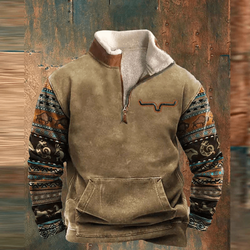 Dakota | Grafisches Zip-Up Sweatshirt für Herren