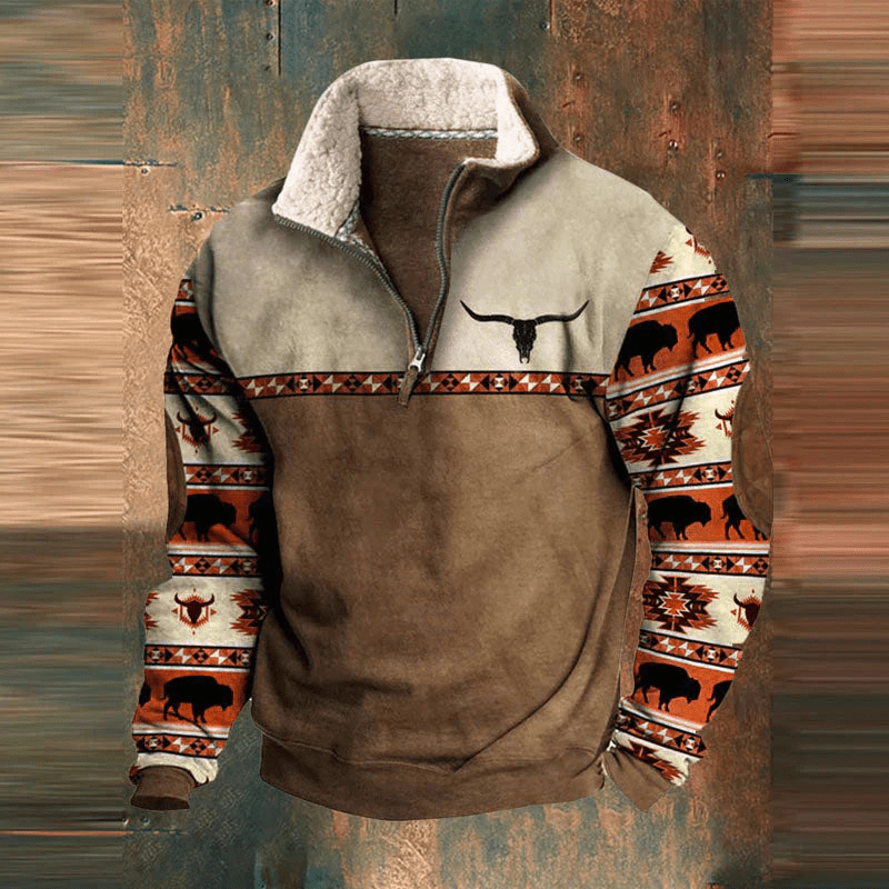 Dakota | Grafisches Zip-Up Sweatshirt für Herren