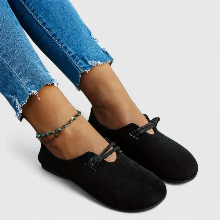 Isie |Slipper aus Wildleder mit Kordelknoten