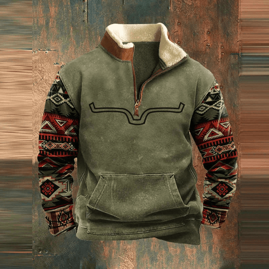 Dakota | Grafisches Zip-Up Sweatshirt für Herren