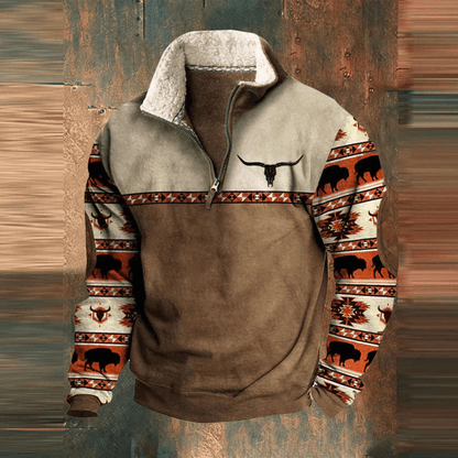 Dakota | Grafisches Zip-Up Sweatshirt für Herren
