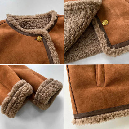 Anna | Lammfelljacke mit Knöpfen